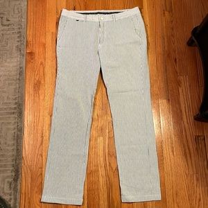 Bonobos Highland Golf Pant 35x34 Seersucker Grey/White - Worn